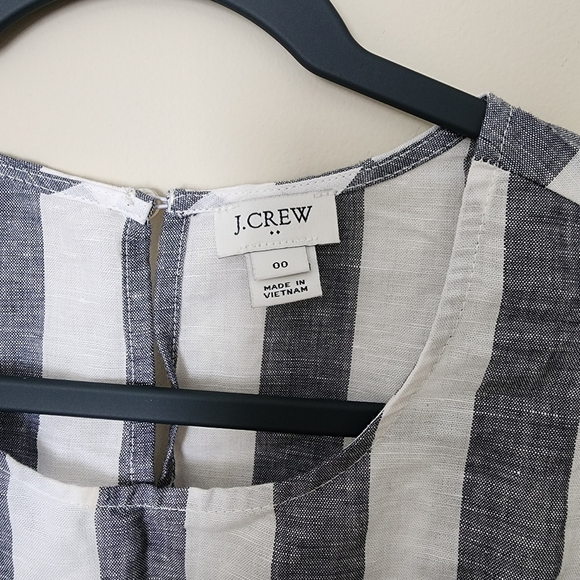 J.Crew Striped Linen Blend Tie-Hem Sleeveless Top – Size 00 - Picture 2 of 8